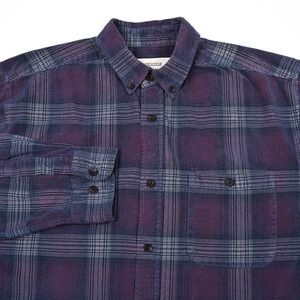 R-Options Shirt Men's L Corduroy Plaid Button Down Long Sleeve Casual Workwear